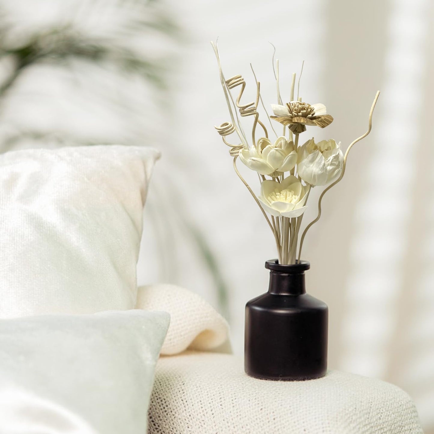 Reed Diffuser Sticks, Reed Diffuser Sticks Flowers, Reed Diffusers Set for Bathroom, Reeds Diffuser for Home, Bedroom Decor, Office,12Pcs, Natural Flower