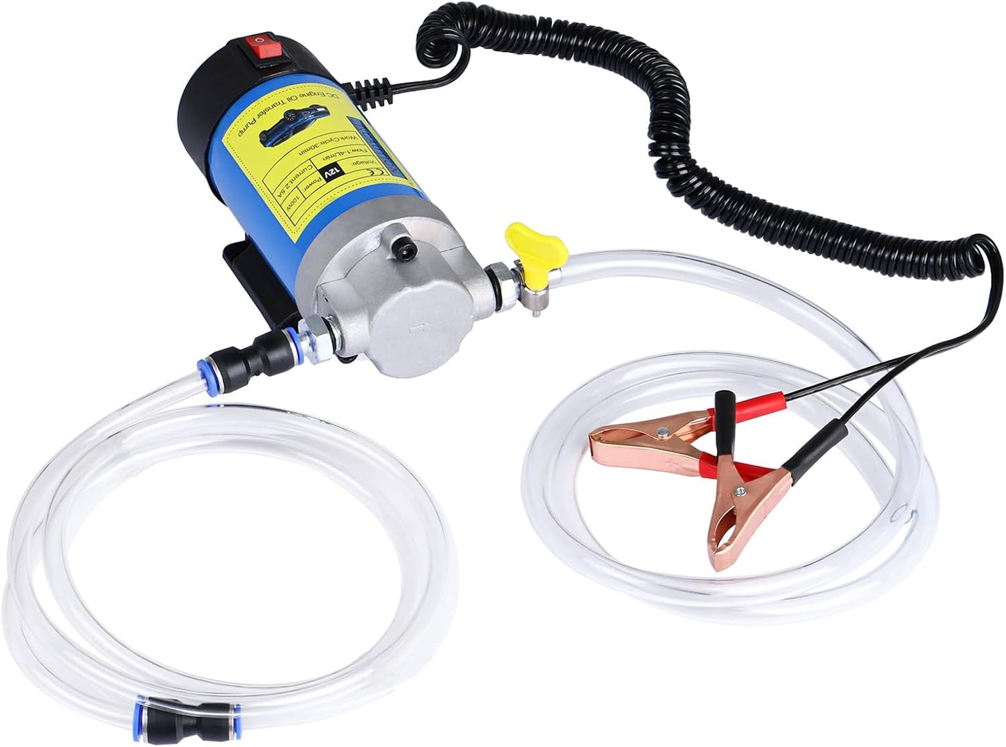 NORJIN Oil Extractor Pump 12V 100W, Engine Oil Transfer Change Pump, Portable Electric Self-Priming Gear Pump Oil Change Pump with Tubes for Car Motorcycle RV ATV and Boat