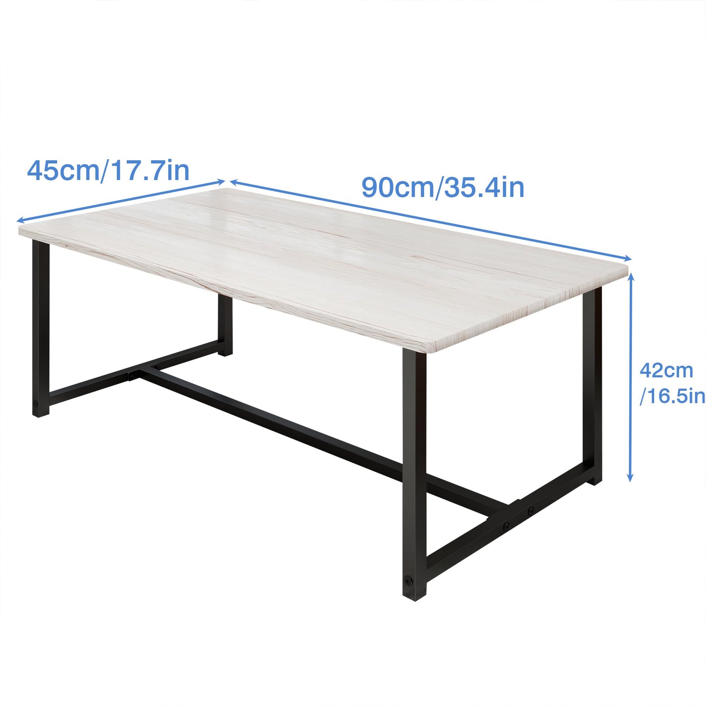 VERFARM 35.4" Rectangular Coffee Table for Living Room, Modern Industrial Style Coffee Table Center Table with Metal Frame for Small Space, Apartment, Office, Easy Assembly, Teak Oak