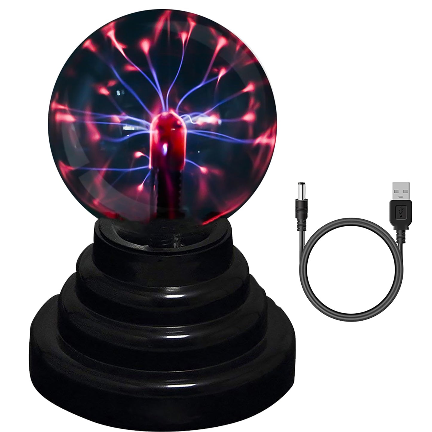 Plasma Ball,Touch Sensitive Plasma Lamp Light with USB Plasma Globe for Kids,Parties,Home,Decoration 3-Inches