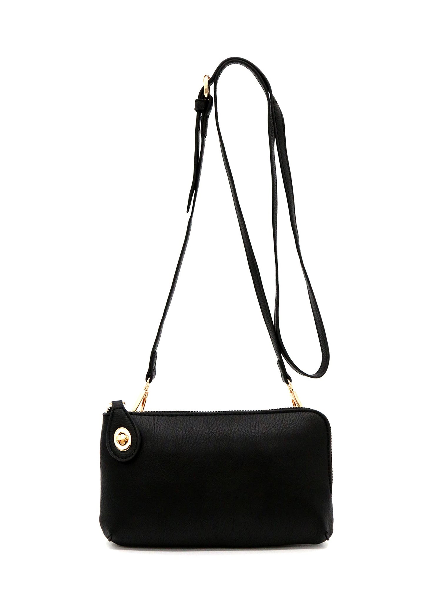 LOVESOME Women's Small Crossbody Bag Wristlet Clutch(Black)