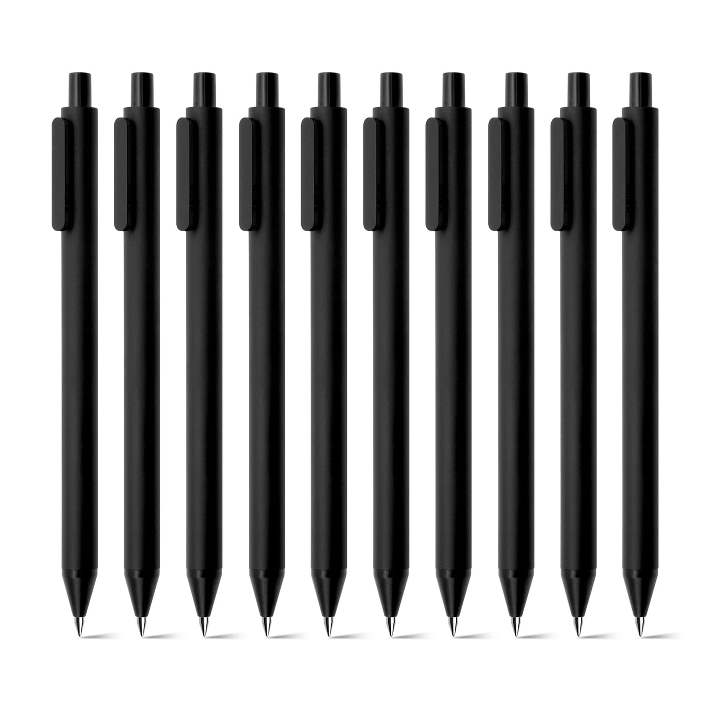 Kaco Gel Pens, 0.5 mm Fine Point, Black Ink 10 Count, Quick Dry Smooth Writing, Aesthetic Office Supplies Refillable Retractable