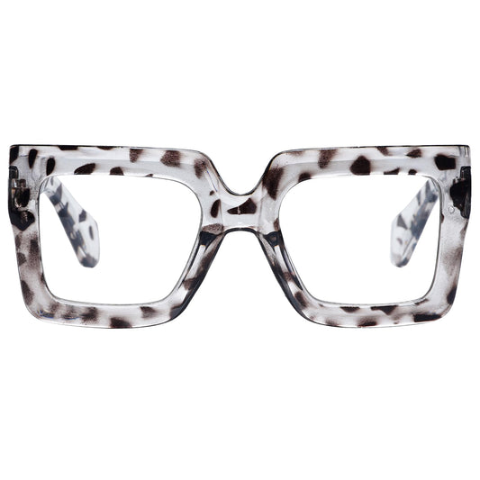 hoyuwak Oversized Square Blue Light Glasses Big Frame Computer Eyewear Thick Fashion Clear Glasses for Women Fashion