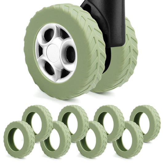 8Pcs Luggage Wheel Covers,Silicone Cover for 2-2.4'' Suitcase Spinner Wheel, Upgrade Carry On Luggage Wheels Protector,Essential Travel Accessories (Gradual Green)