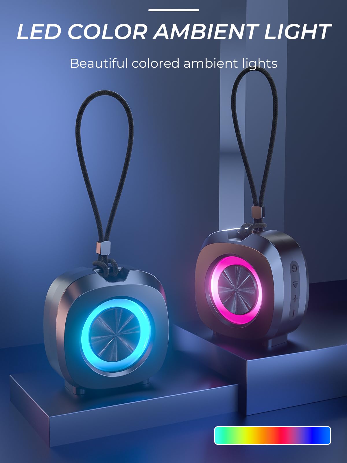 Bluetooth Speaker Portable Media Players Clear Loud Stereo Sound Deep Bass Wireless Speaker With Lights TWS IPX5 Waterproof Small Speakers Long Playtime for Home/Party/Outdoor/Beach Electronic Gadgets