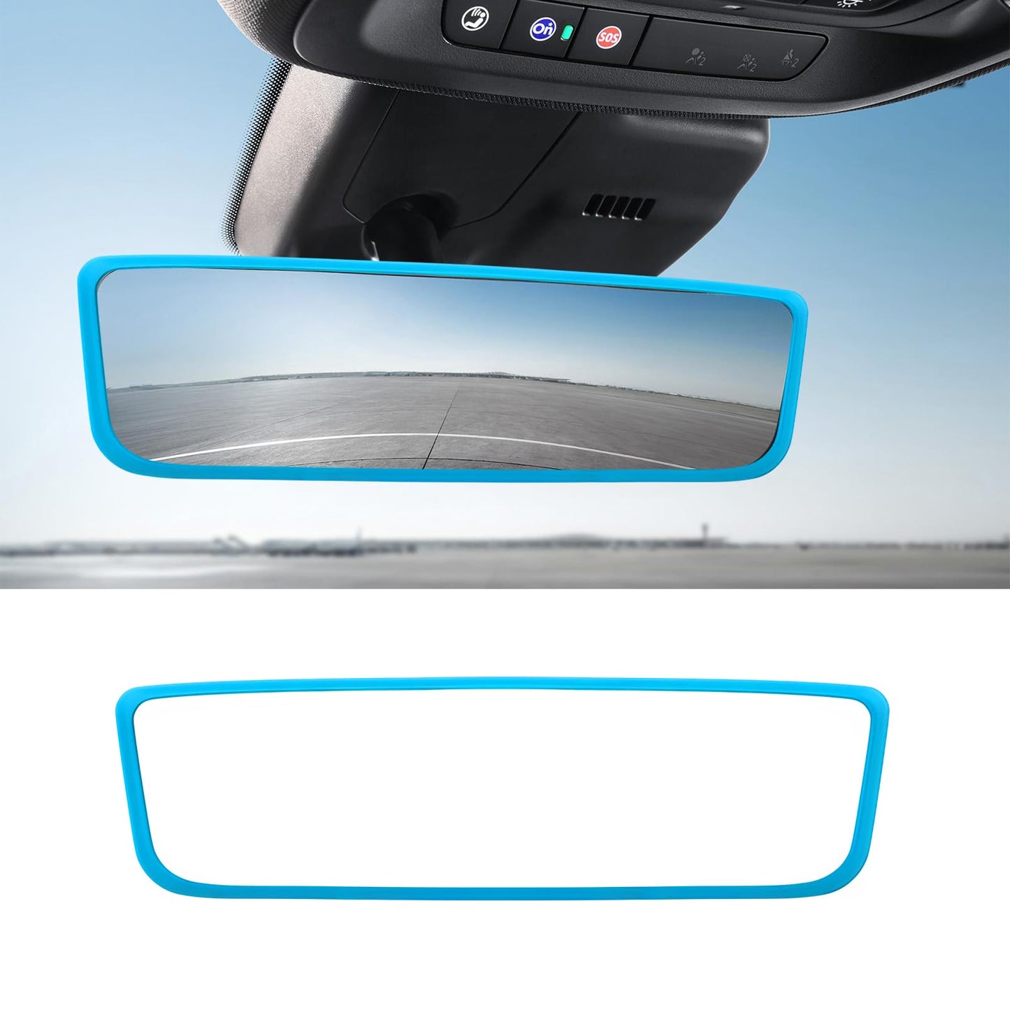 Car Rear View Mirror Protector Frame, Silicone Auto Rearview Edge Protection Cover Compatible with Model 3 Model Y, Interior Rear View Trim Frame Decoration, Car Accessories (Pink)