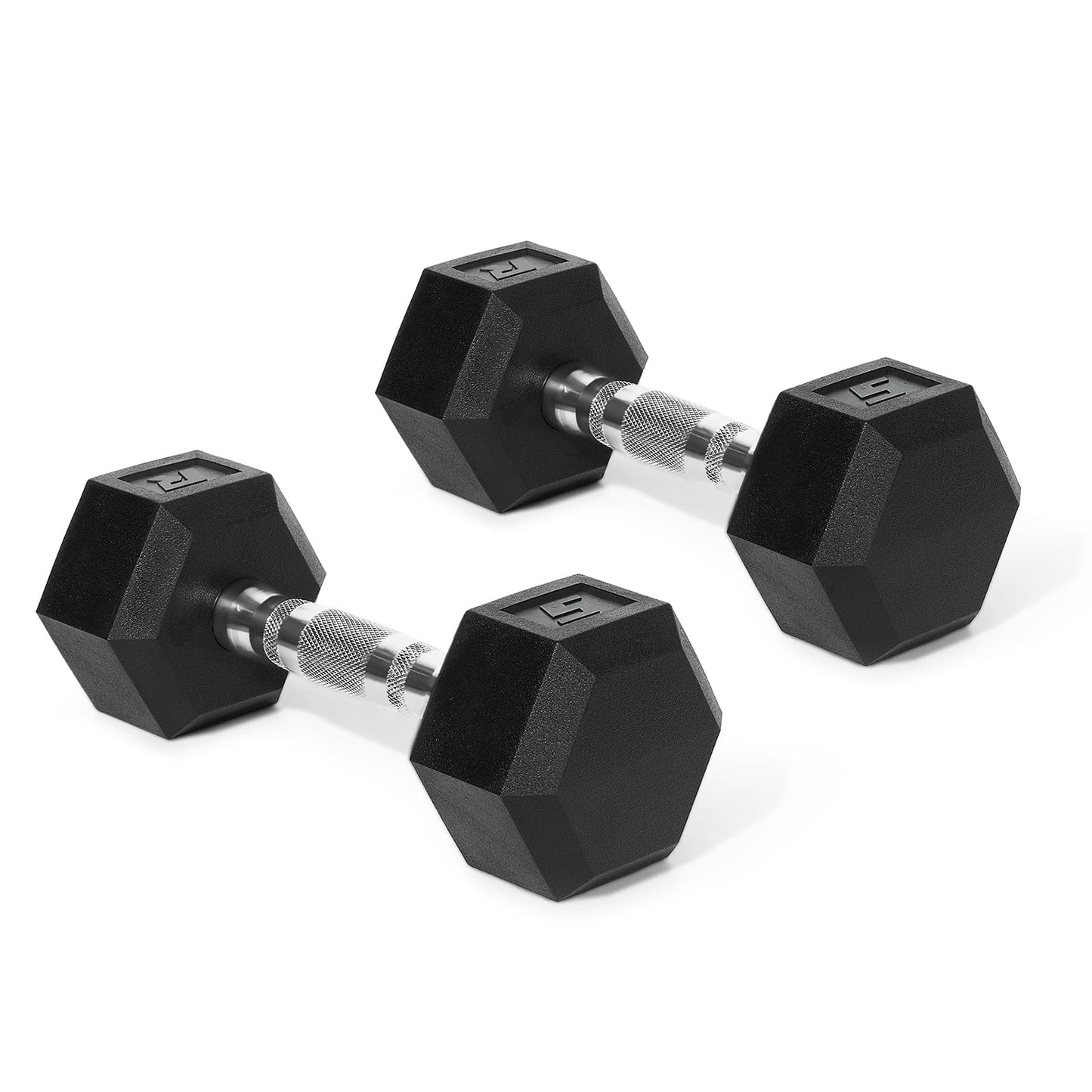 Ritfit 5-650 LBS PVC Encased Hex Dumbbell Sets with Optional Rack for Home Gym, Hand weight with Chrome Handle for Strength Training,Workouts,5LB