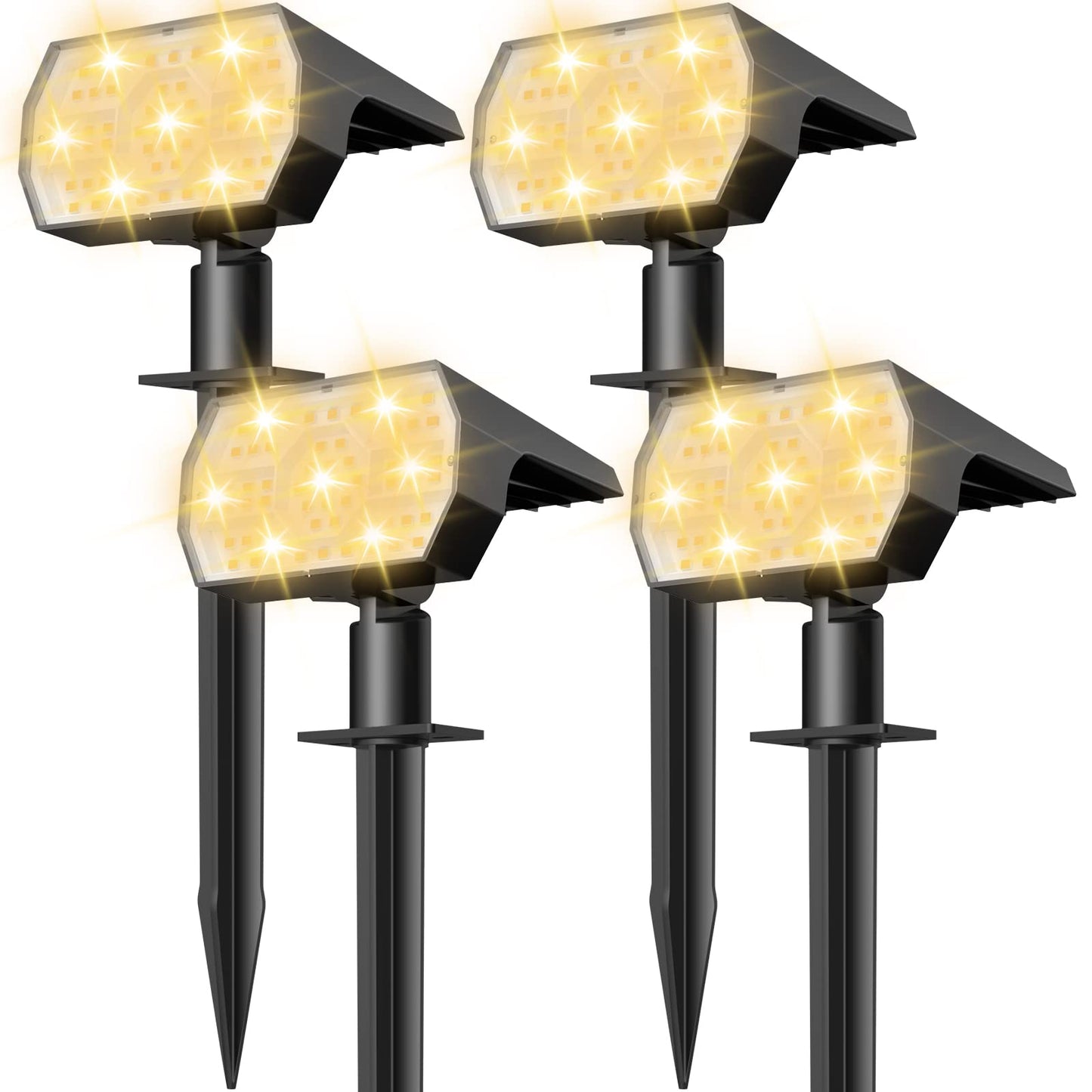 NYMPHY Solar Lights Outdoor Waterproof IP68, 56 LED 3 Lighting Modes Solar Powered Garden Yard Spot Solar Lights for Outside Landscape- 4 Pack (Cool White)