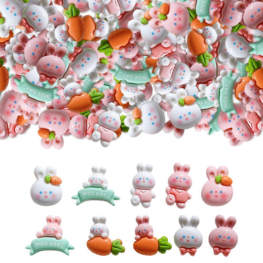 100pcs Slime Charms Resin Fake Candy Lollipop Charms Kawaii Cute Set Mixed Assorted Sweets Flatback Slime Beads Making Supplies for DIY Craft Making and Ornament Scrapbooking