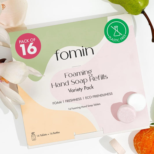 FOMIN Foaming Hand Soap Tablet Refills (6 Count) - Makes 48 fl oz (6 x 8 fl oz) - Unscented -Foaming Hand Soap Tablets, Sustainable Soap Tablets for Hand Wash