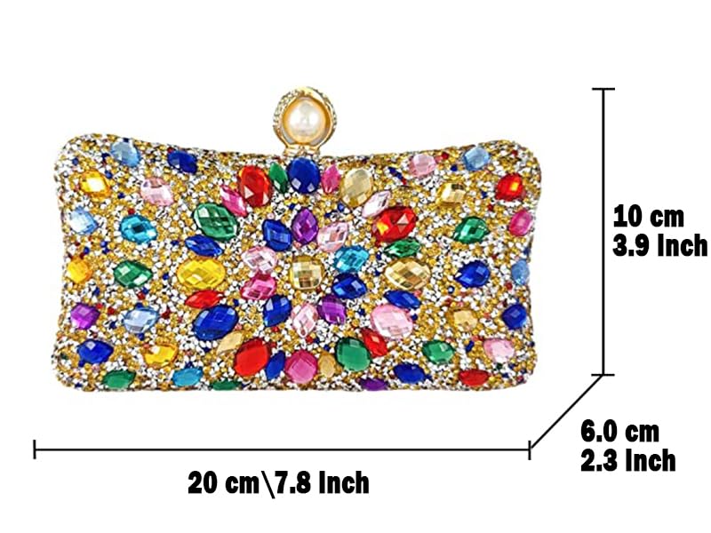 Boutique De FGG Pearl Clasp Crystal Clutch Purses for Women Evening Bags Wedding Handbag Party Rhinestone Clutch Bag,Mini,Light Purple