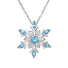 Amanda Rose Collection Sterling Silver Snowflake Pendant Necklace with Blue and White Austrian Crystals