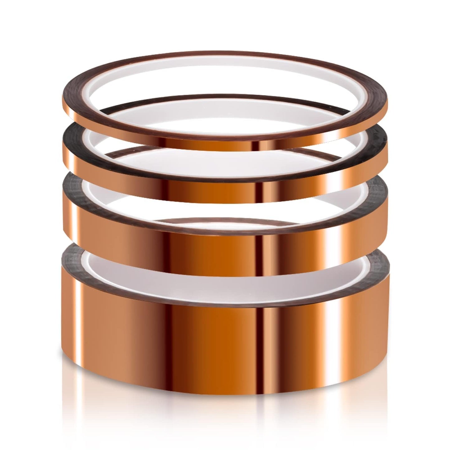 ELEGOO High Temp Tape, 4 Pack Polyimide High Temperature Resistant Tape Multi-Sized Value Bundle 1/8’’, 1/4’’, 1/2’’, 1’’ with Silicone Adhesive for Masking, Soldering etc.