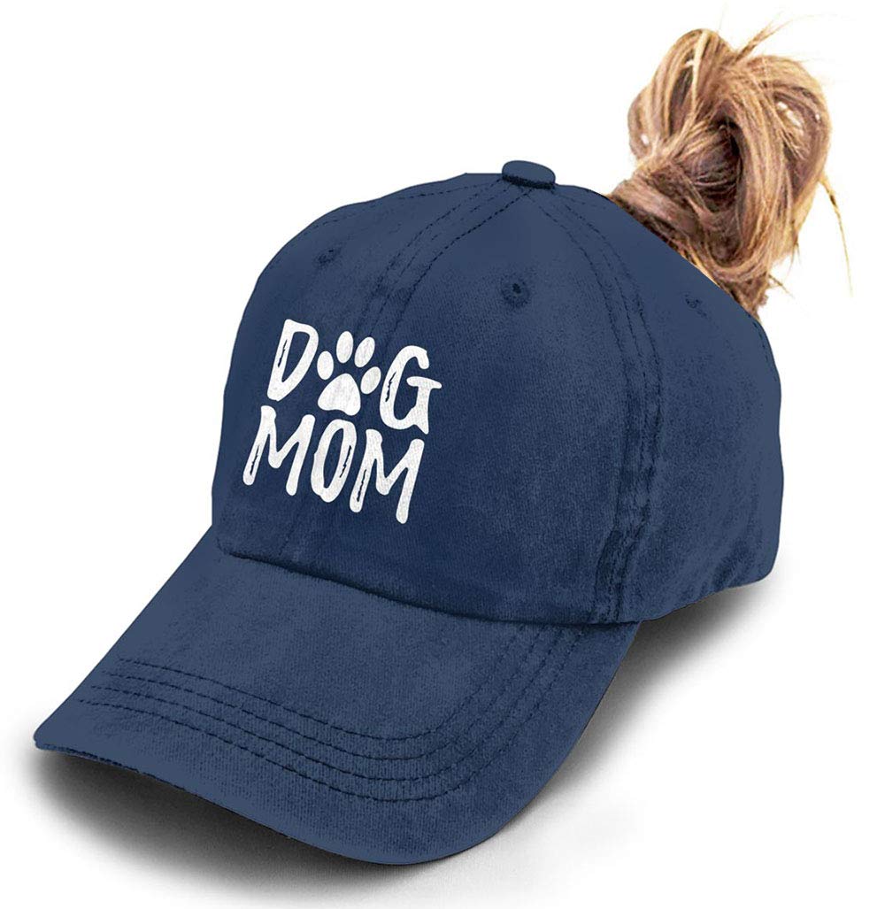 Unisex Dog Mom Vintage Jeans Adjustable Baseball Cap Cotton Denim Dad Hat