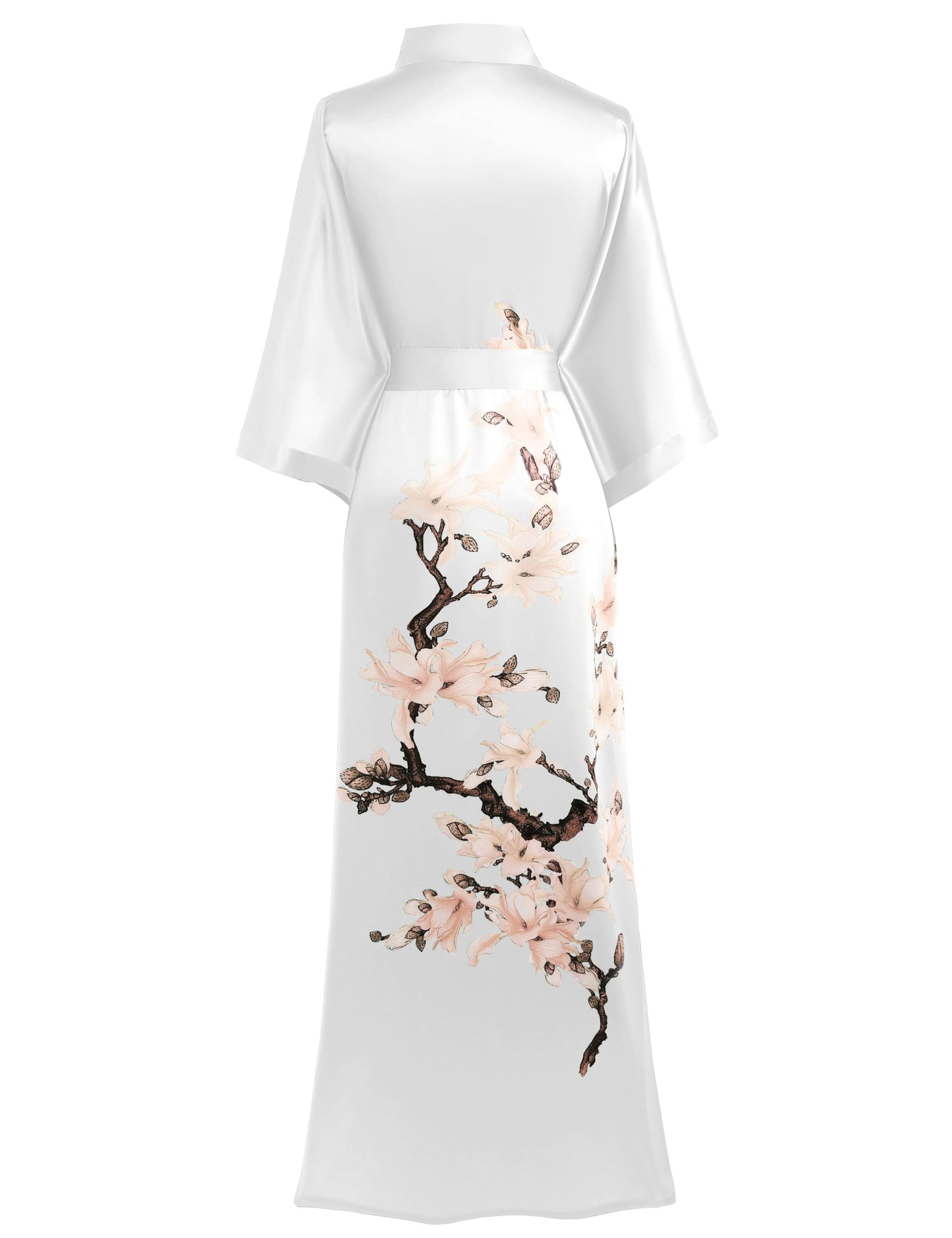 BABEYOND Kimono Robe Cover up with Box Long Floral Satin Sleepwear Silky Bathrobe Bachelorette Robe