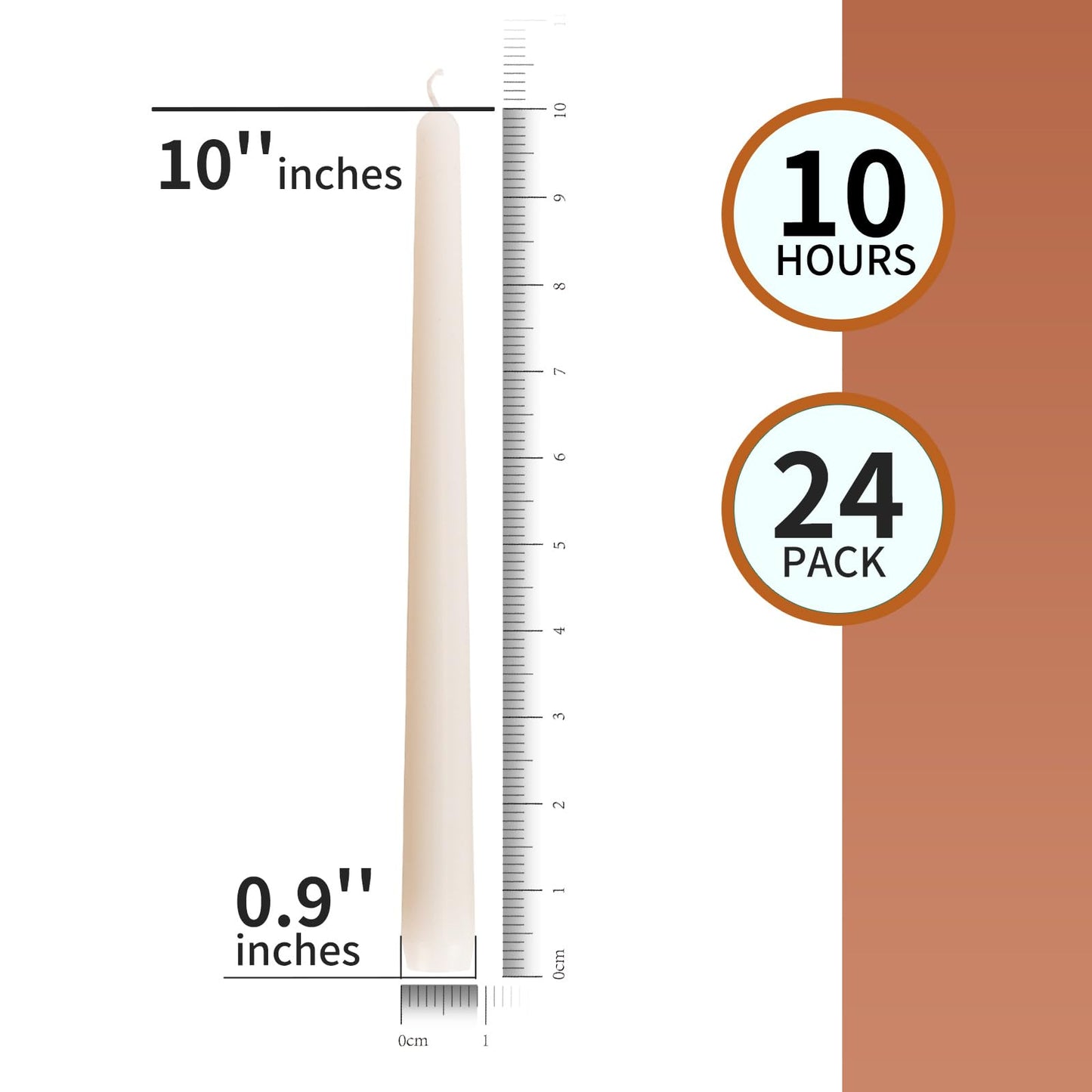 SOFT BREEZE 24 Pack Unscented Tall Taper Candles - 4/5X10 Inch, Dripless, Unscented Dinner Candle - 10 Hours Burn Time -Pink Colors