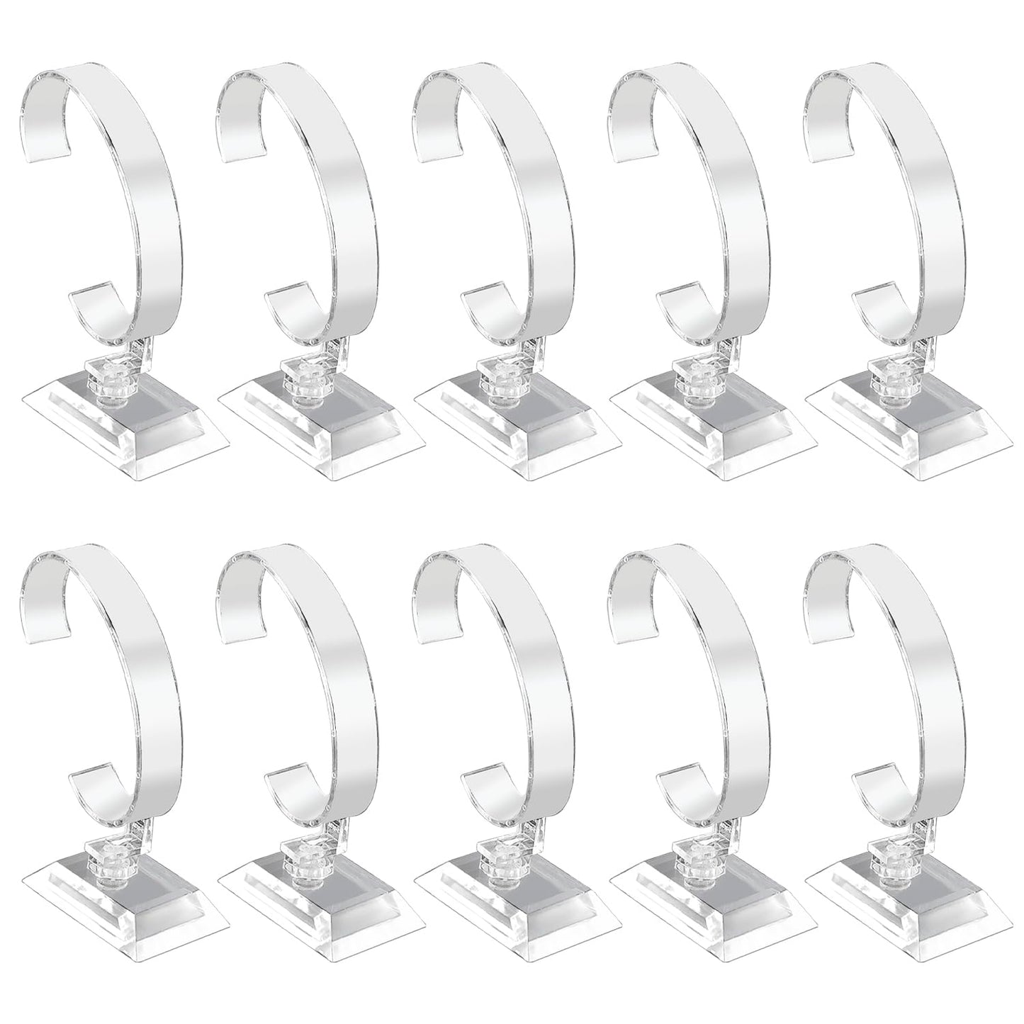Enenes 10PCS Plastic Watch Display Stand Wrist Watch Holder Bracelet Rack for Men Home or Store Use