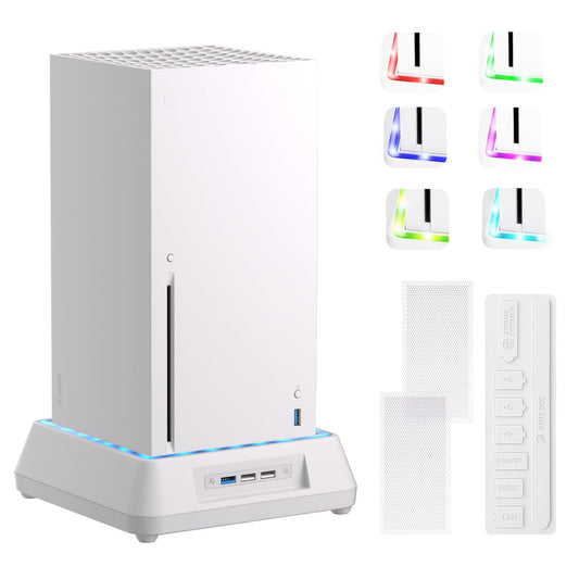 Cooling Fan for Xbox Series X Mviioe Xbox Series X Cooling Stand with LED Indicator, Extra Big Turbo Fan, USB 2.0 Ports, Dust Cover Filters (Only Compatible with Xbox Series x)