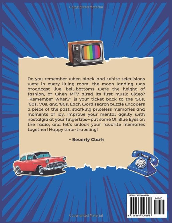 Remember When? Word Search: Delightfully Nostalgic Large Print Wordfind Puzzles for Adults and Seniors - Relax with Retro Brain Games! (Gifts for Women & Men)