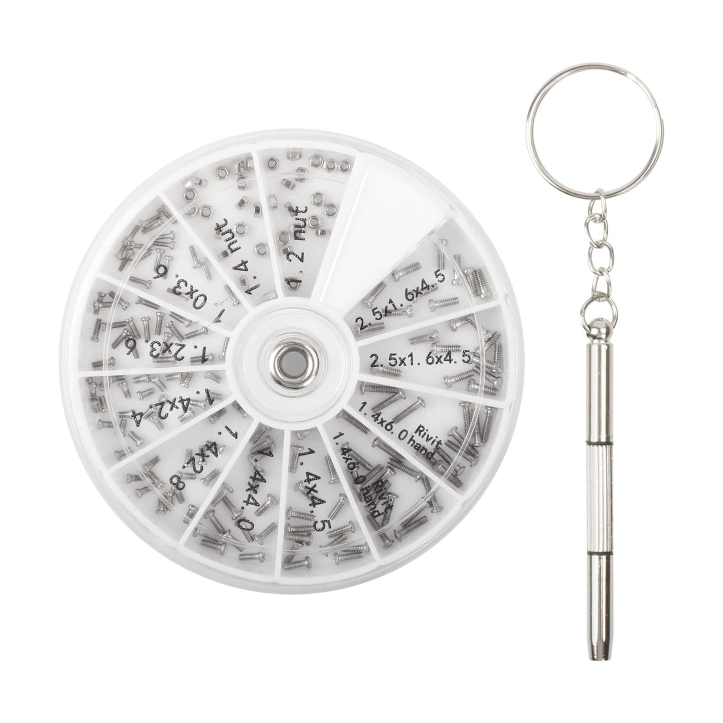 NUTJAM 120 PCS Eyeglass Repair Kit,Eye Glass Repairing Tool with Tiny Screws, Nuts, Universal Screwdrivers, Precision Tool for Repairing Eye Glass, Sunglass, Jewelry, Watch