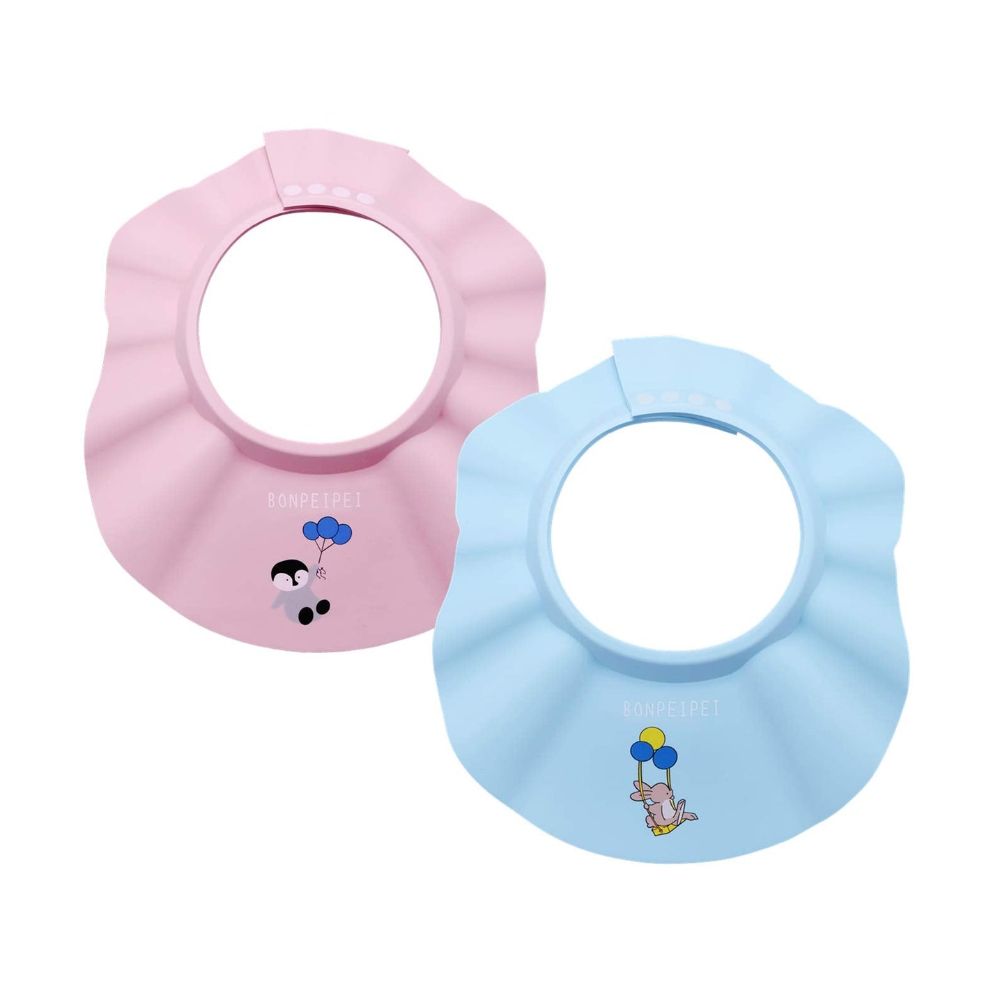 Baby Shower Shampoo Cap 2Pcs Adjustable Safety Eva Bath Visor Waterproof Soft Hair Washing Guard Accessories Bathing Hat for Girls, Boys, Infants, Kids and Toddlers-pink/green
