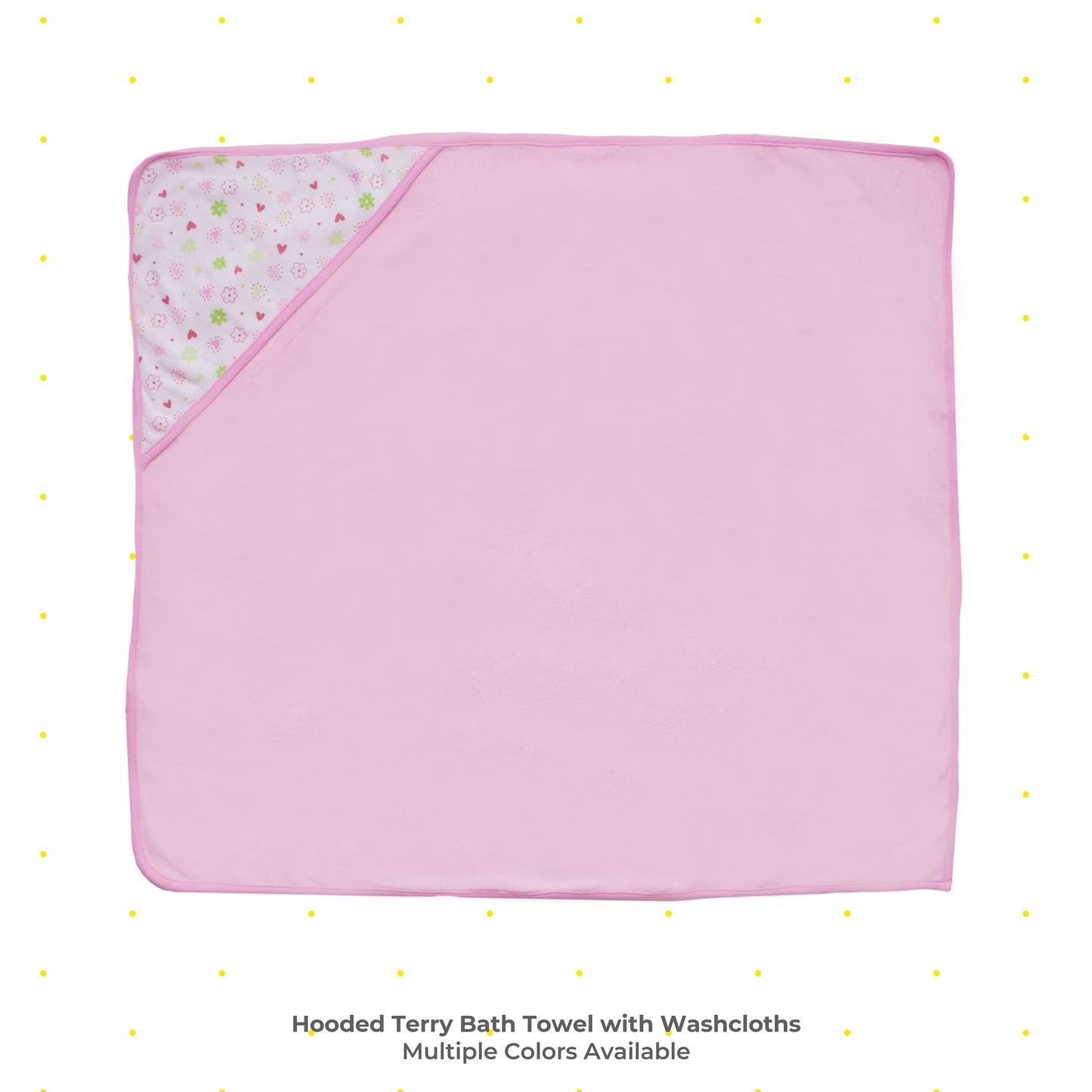 Spasilk Bath Hooded Towels & Washcloths Set for Babies, 2 Hooded Terry Bath Towels & 2 Washcloths, Pink Butterfly