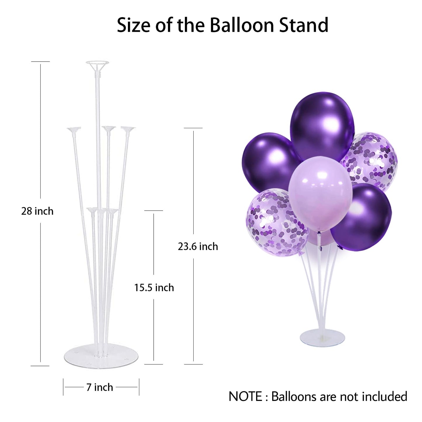8 Set Balloon Stand Kit - Balloon Sticks With Base for Table Balloon Centerpiece Decorations for Birthday Graduation Gender Reveal Baby Shower Party Decorations
