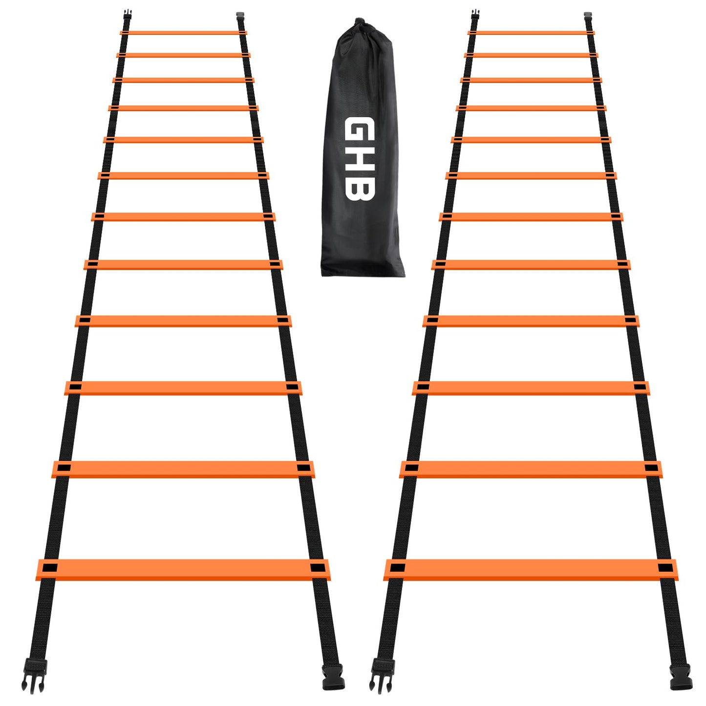 GHB Pro Agility Ladder Agility Training Ladder Speed 12 Rung 20ft with Carrying Bag