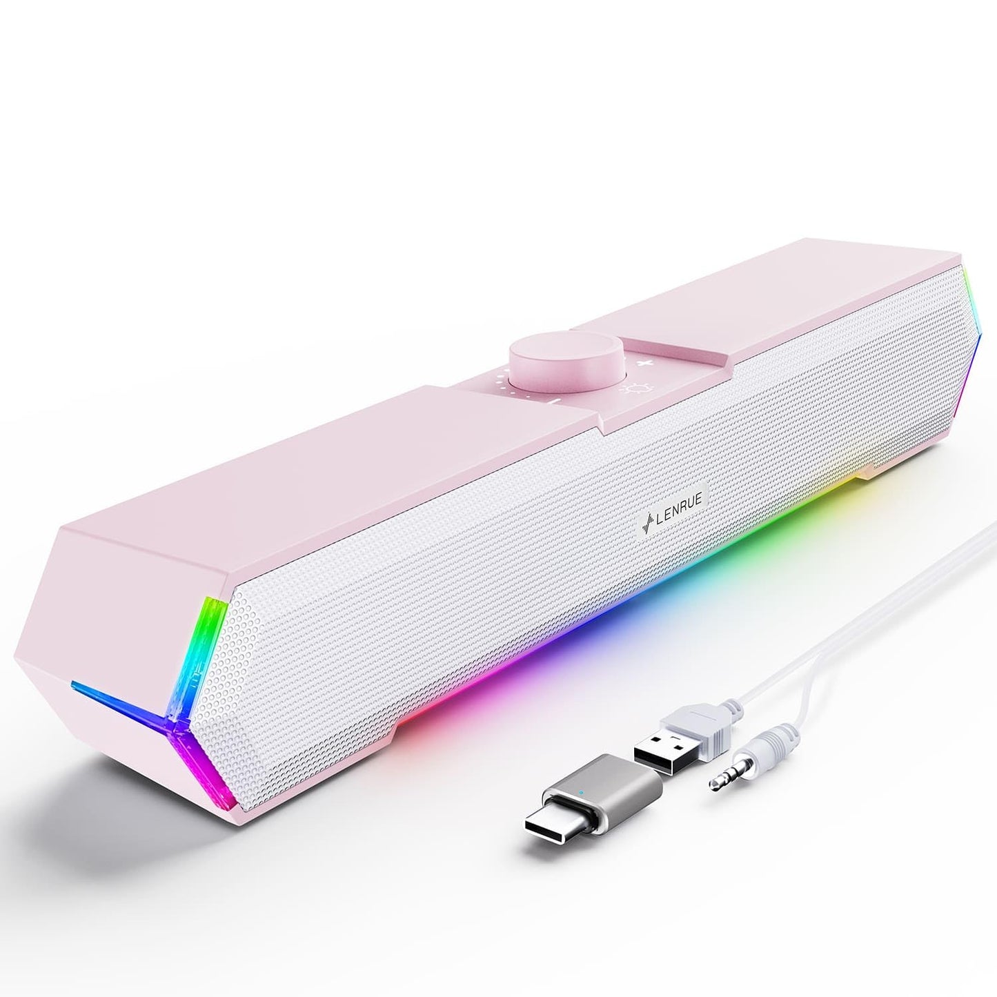 LENRUE G11 Computer Speakers for Desktop, Touch Lights PC Speakers with Surge Clear Sound, USB C/USB Powered for Computer Desktop PC Laptop Monitor