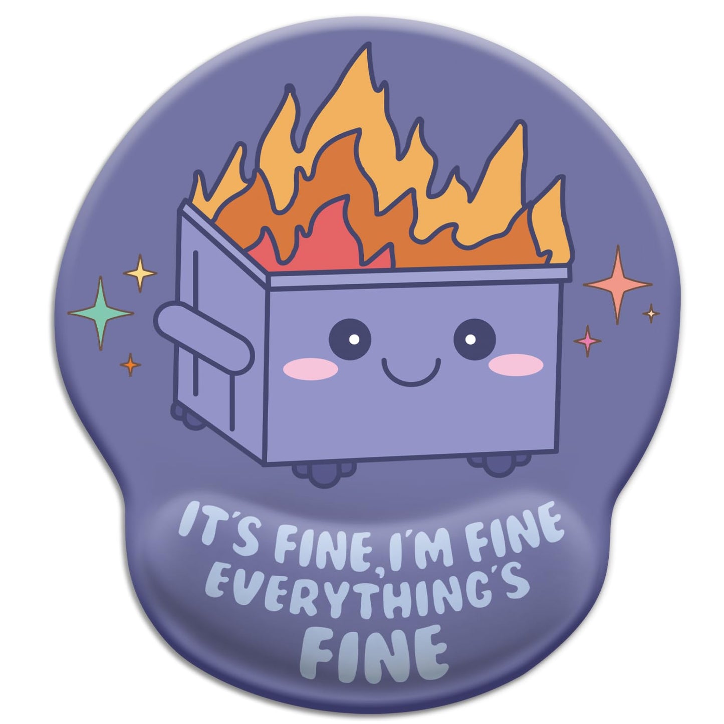 Funny Cute Mouse Pad with Wrist Rest, Dumpster on Fire Ergonomic Mouse Pads Wrist Support for Desk, Mousepad for Wireless Mouse Gaming Laptop Work Home Desk Accessories Office Supplies Decor