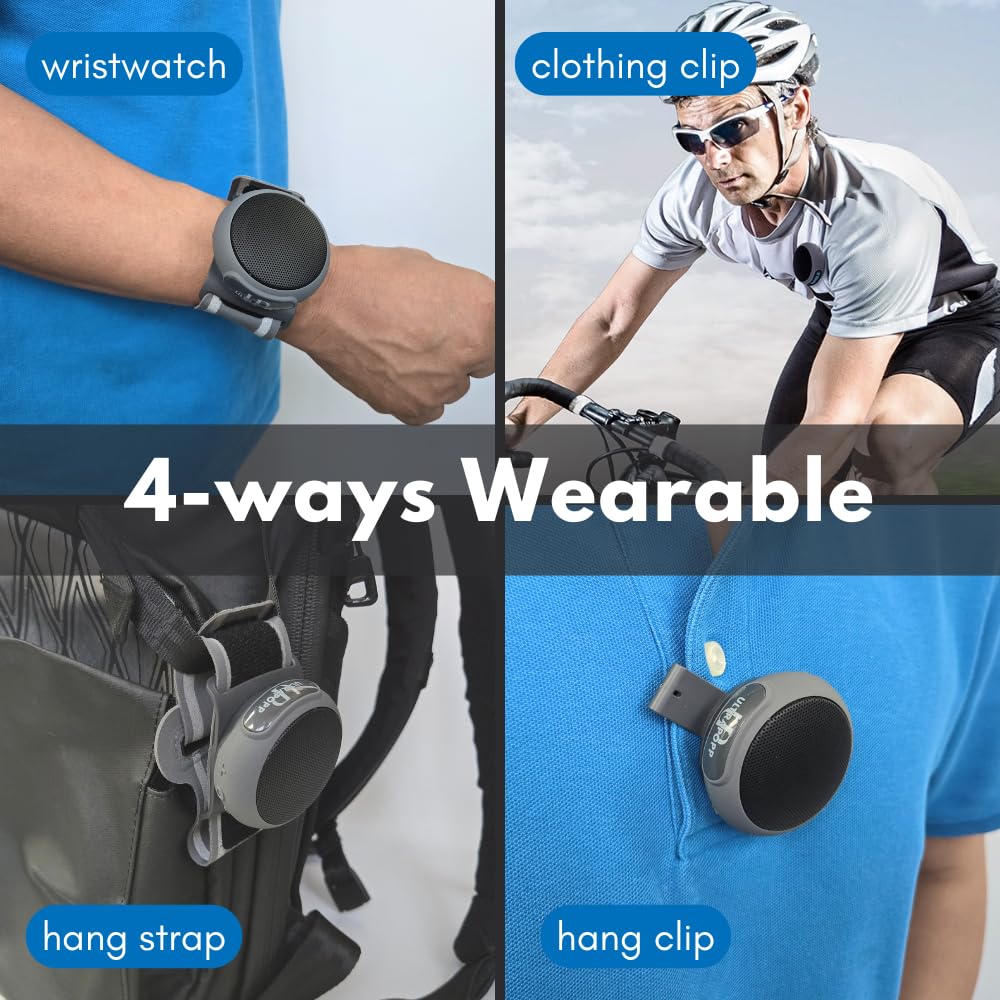 ultrapopp Wearable Bluetooth Speaker, Clip On Mini Speaker, Small Portable Speakers Built in White Noise Sound for Baby and Adult, 9.5H Playtime, IPX6 Waterproof