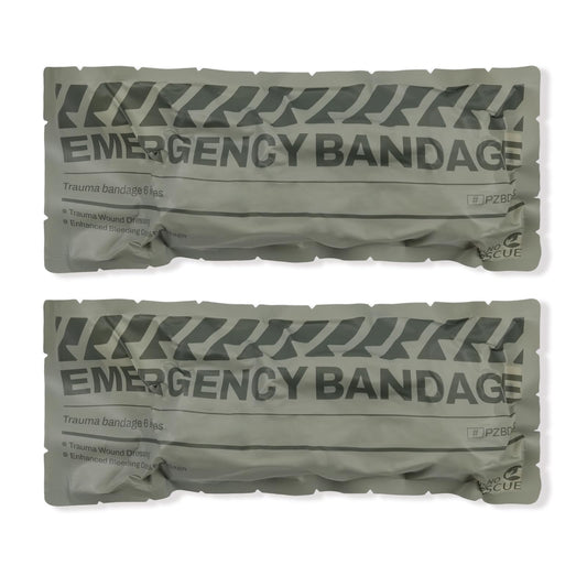 RHINO RESCUE 6" Israeli Style Emergency Bandage, Compression Trauma Wound Dressing, Medical Sterile Vacuum Sealed, Combat Tactical First Aid Kit IFAK Supplies, FSA HSA Eligible, 2 Count