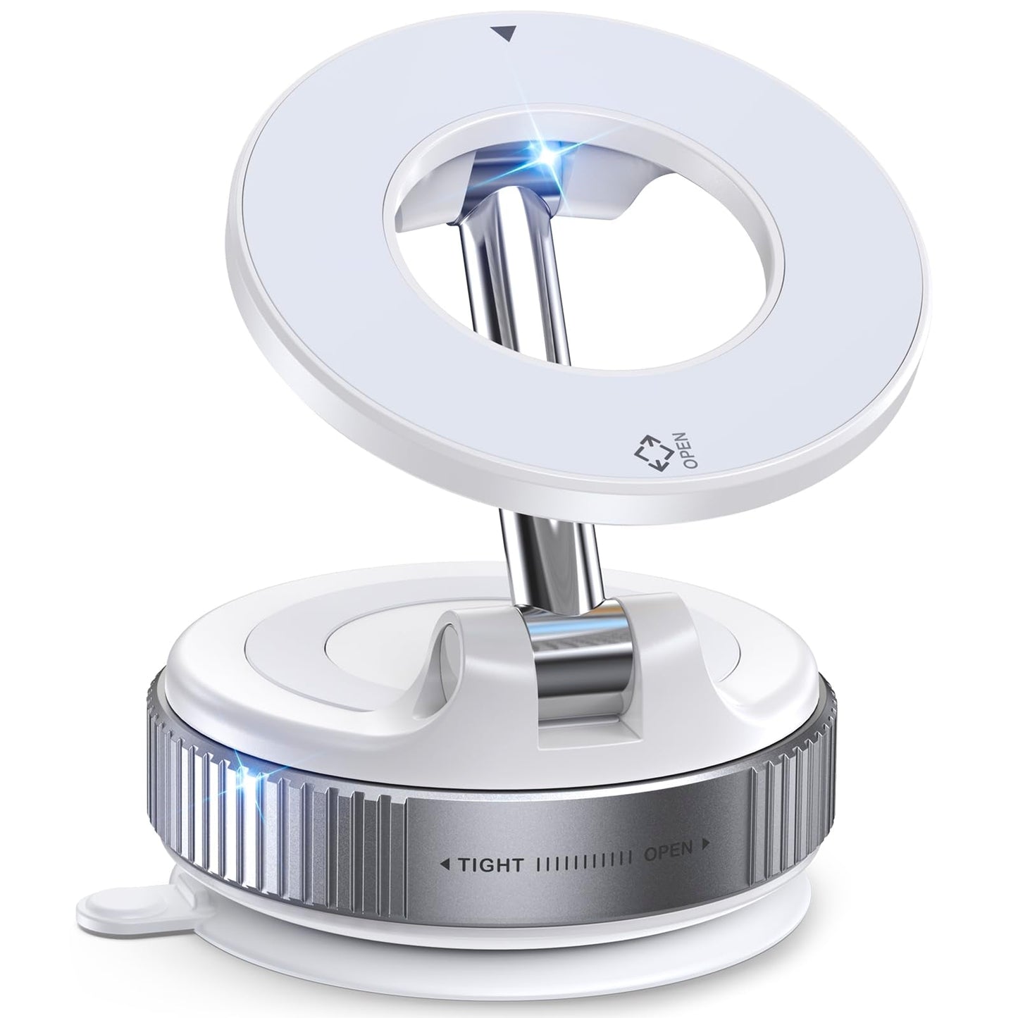 Vacuum Magnetic Suction Cup Phone Mount for Magsafe, 360° Adjustable Magnetic Phone Holder, Pocket Size Foldable Portable Cell Phone Holders for Your Car for All Smartphones & All Car Models