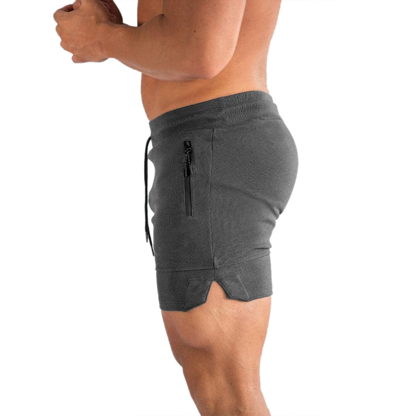 PIDOGYM Men's 5" Gym Workout Shorts,Fitted Jogging Short Pants for Bodybuilding Running Training with Zipper Pockets