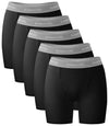 BAMBOO COOL Womens Boxer Briefs Boy Shorts Soft Stretch Panties for Women, 5-Pack
