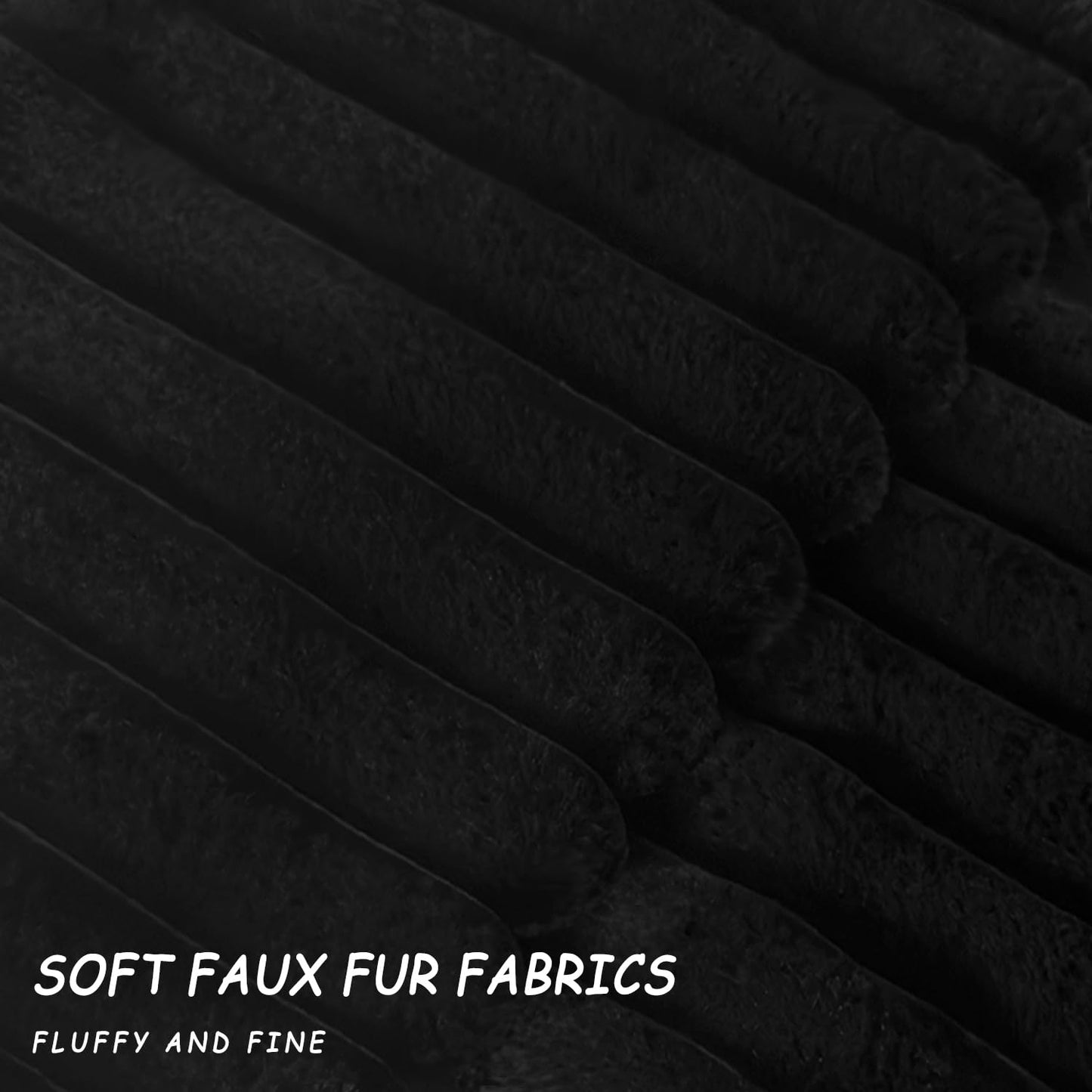 Bunliuys 2 Pack Pillow Covers, 20x20 Faux Fur Square Throw Pillow Covers for Living Room Decorations Throw Pillow Case, Throw Pillow Cover Cushion Cover for Home Sofa Bedroom Car, Black