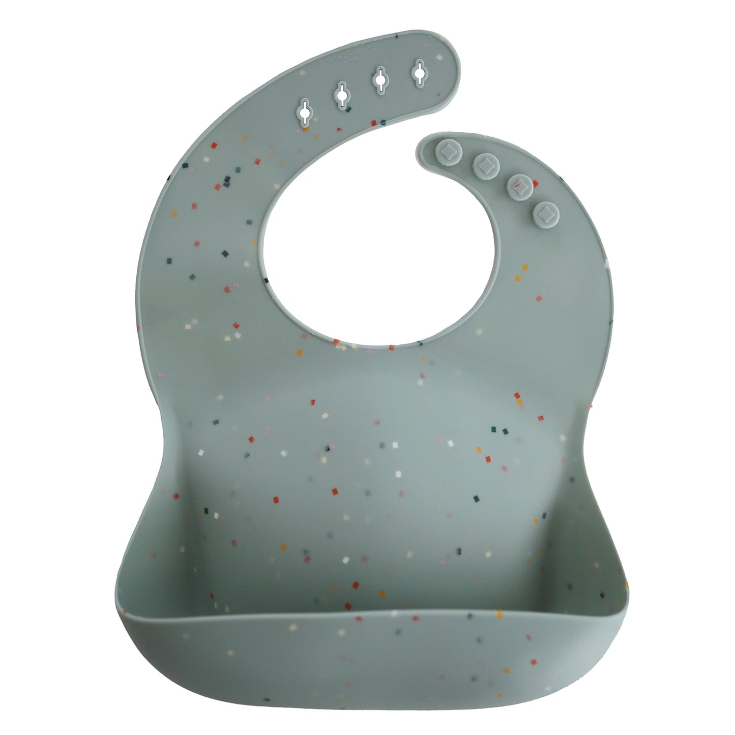 mushie Silicone Baby Bib | Adjustable Fit Waterproof Bibs (Whales)
