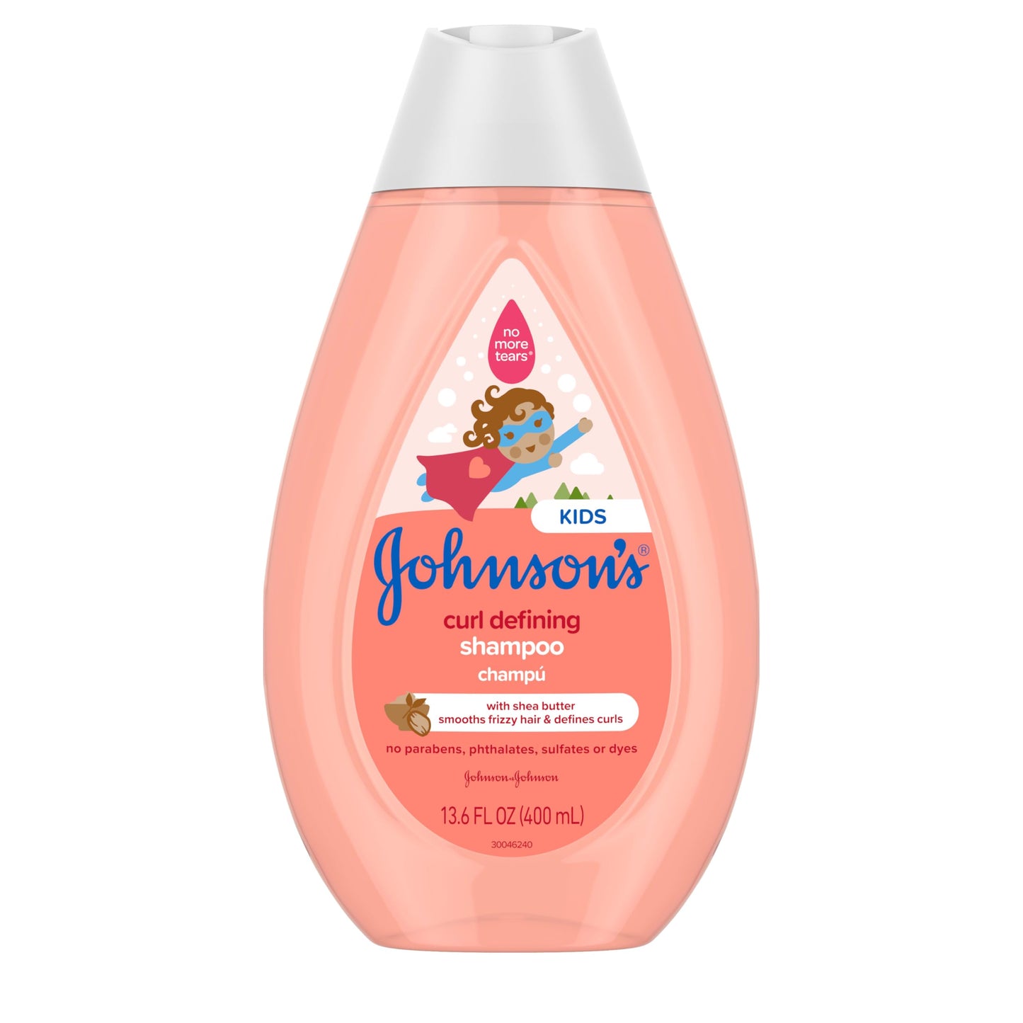 Johnson's Kids Curl Defining Leave-In Conditioner + Shea Butter, Tear-Free, Paraben-, Sulfate- & Dye-Free, Hypoallergenic & Gentle for Toddlers' Haircare, Bath Essentials, 6.8 fl. oz