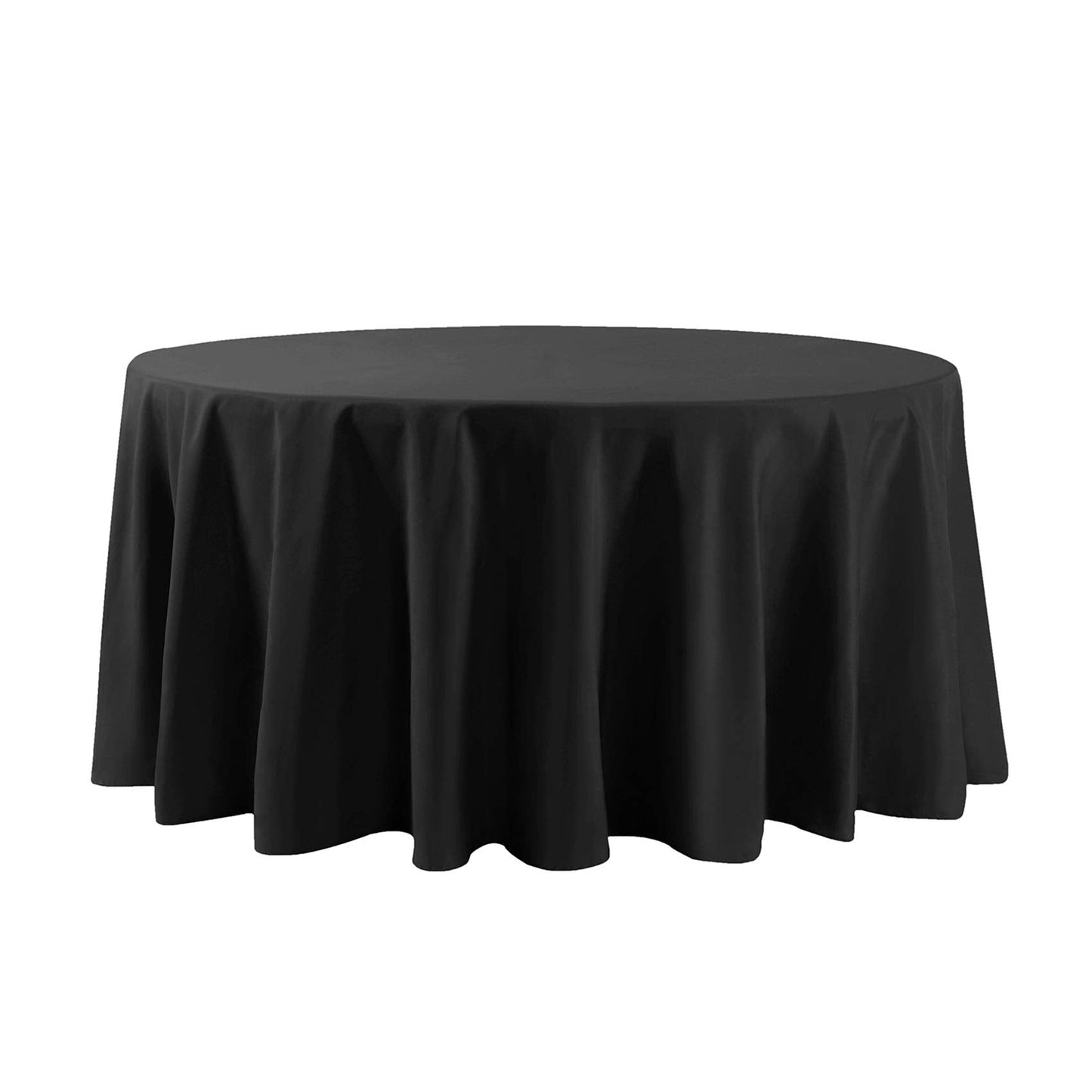 120 inch Round Tablecloth Washable Polyester Table Cloth Decorative Table Cover for Wedding Party Dining Banquet(120 inch,Black)