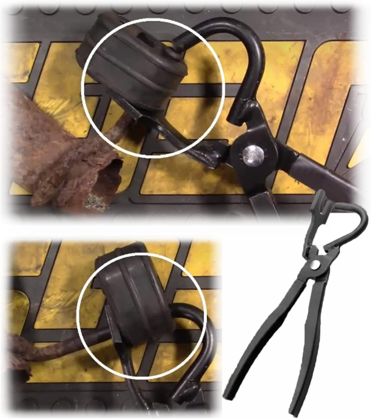 Exhaust Hanger Removal Tool,Rubber Bracket and Exhaust Hanger Separation Exhaust Pliers,Compatible with All Exhaust Rubber Hangers