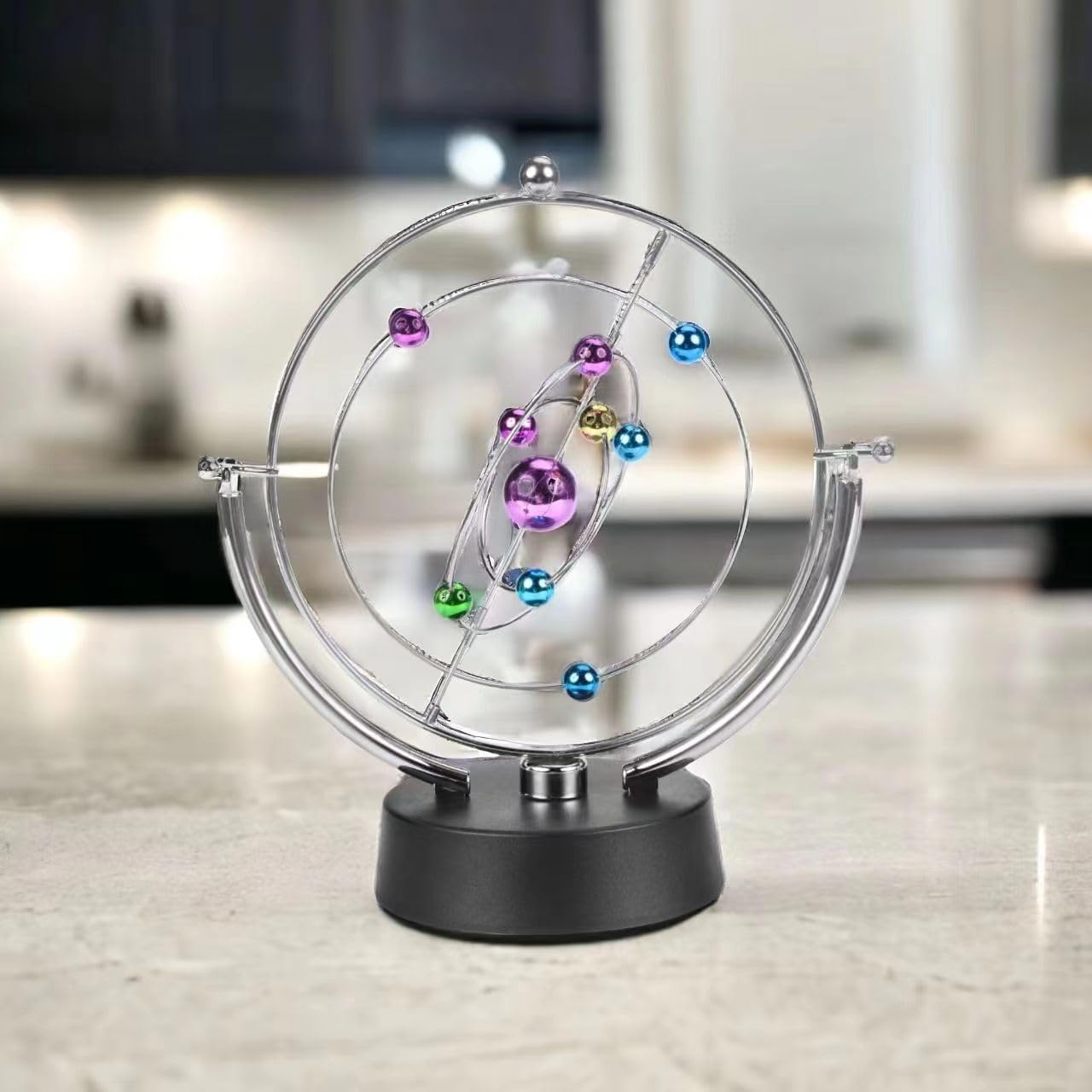 MarsGeek Solar System Planet Electronic Perpetual Motion Swing Balance Balls Office Desk Ornament Home Decoration Gift