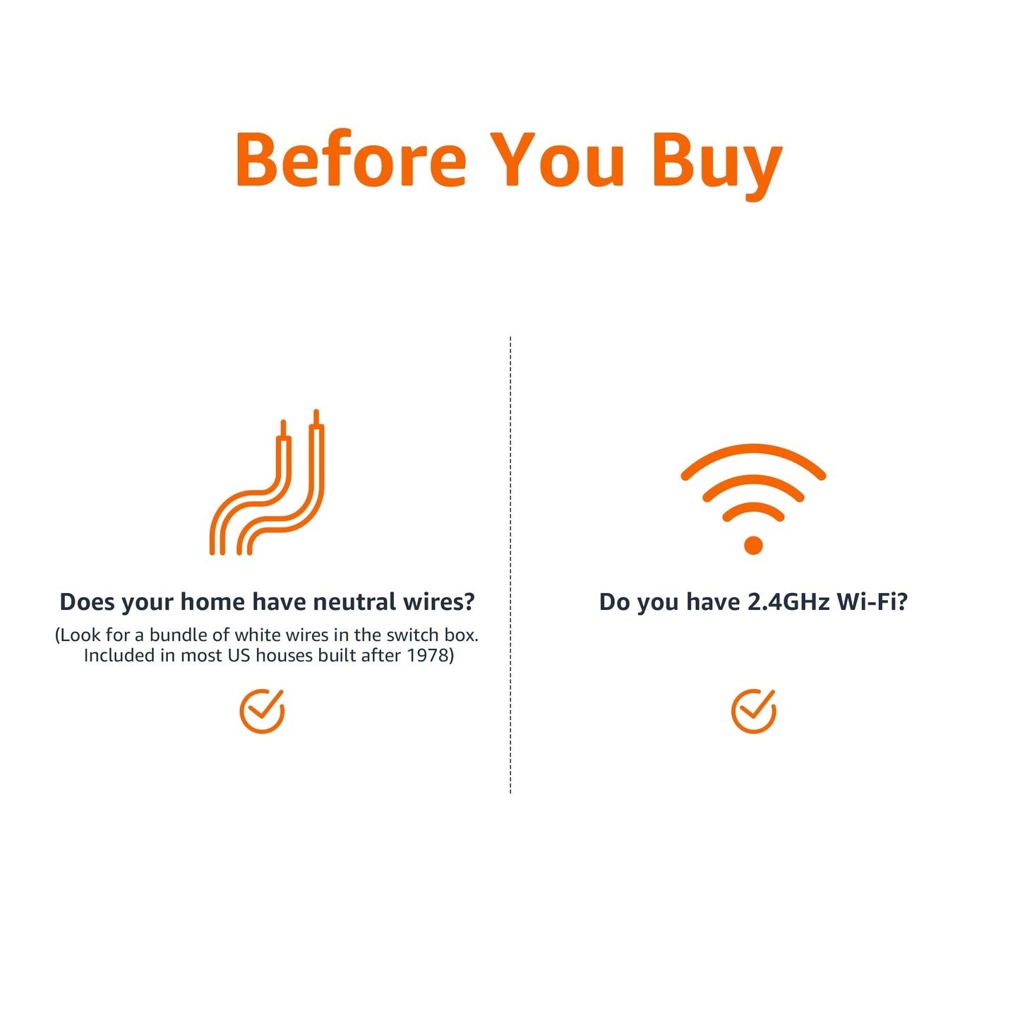 Amazon Basics Smart Switch, Single Pole, Works with Alexa Only, 2.4 GHz Wi-Fi, No Hub Required, White