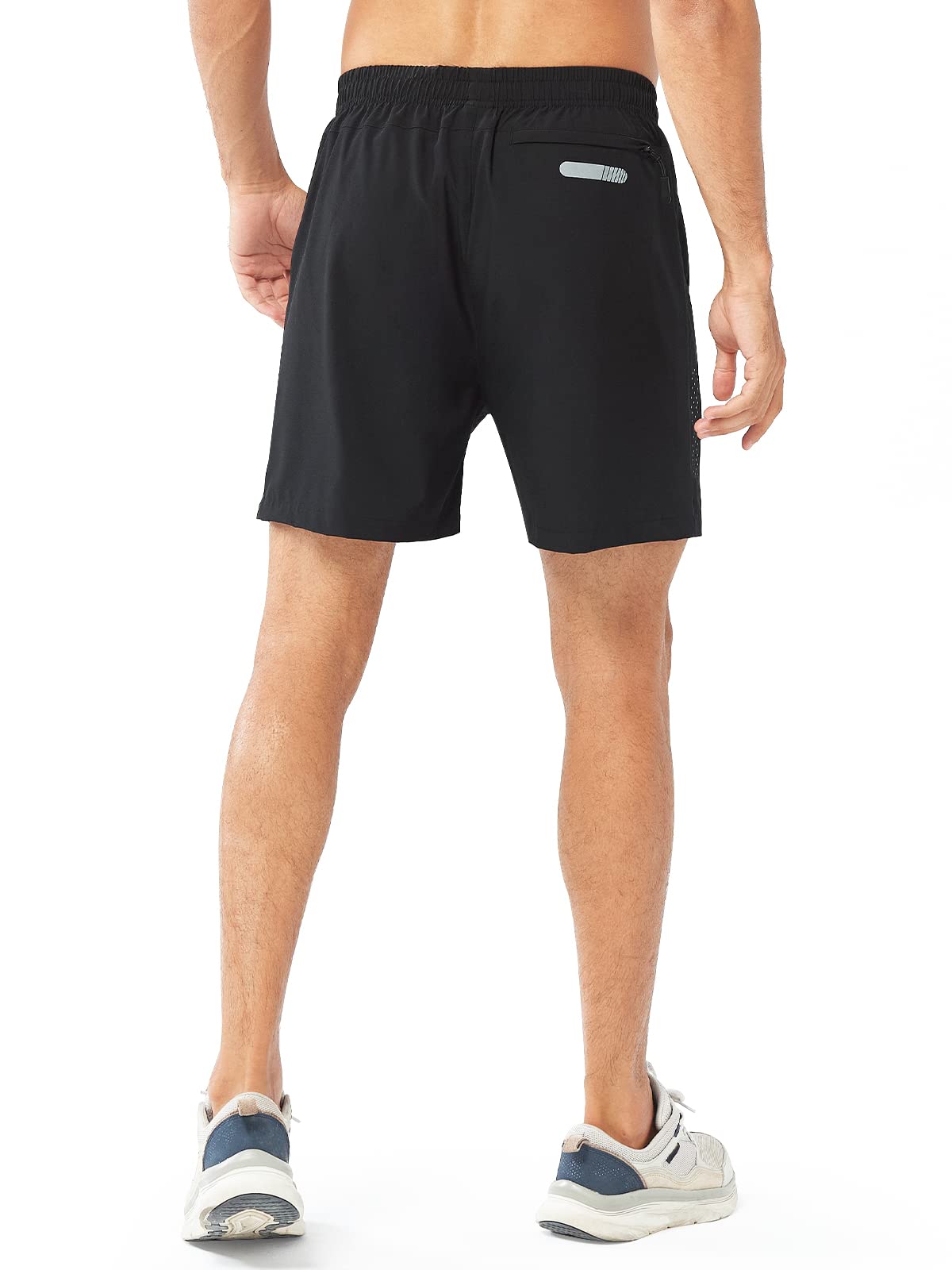 NORTHYARD Men's Athletic Running Shorts Quick Dry Workout Shorts 7"/ 5"/ 9" Lightweight Sports Gym Basketball Shorts Hiking Exercise Black-5inch L