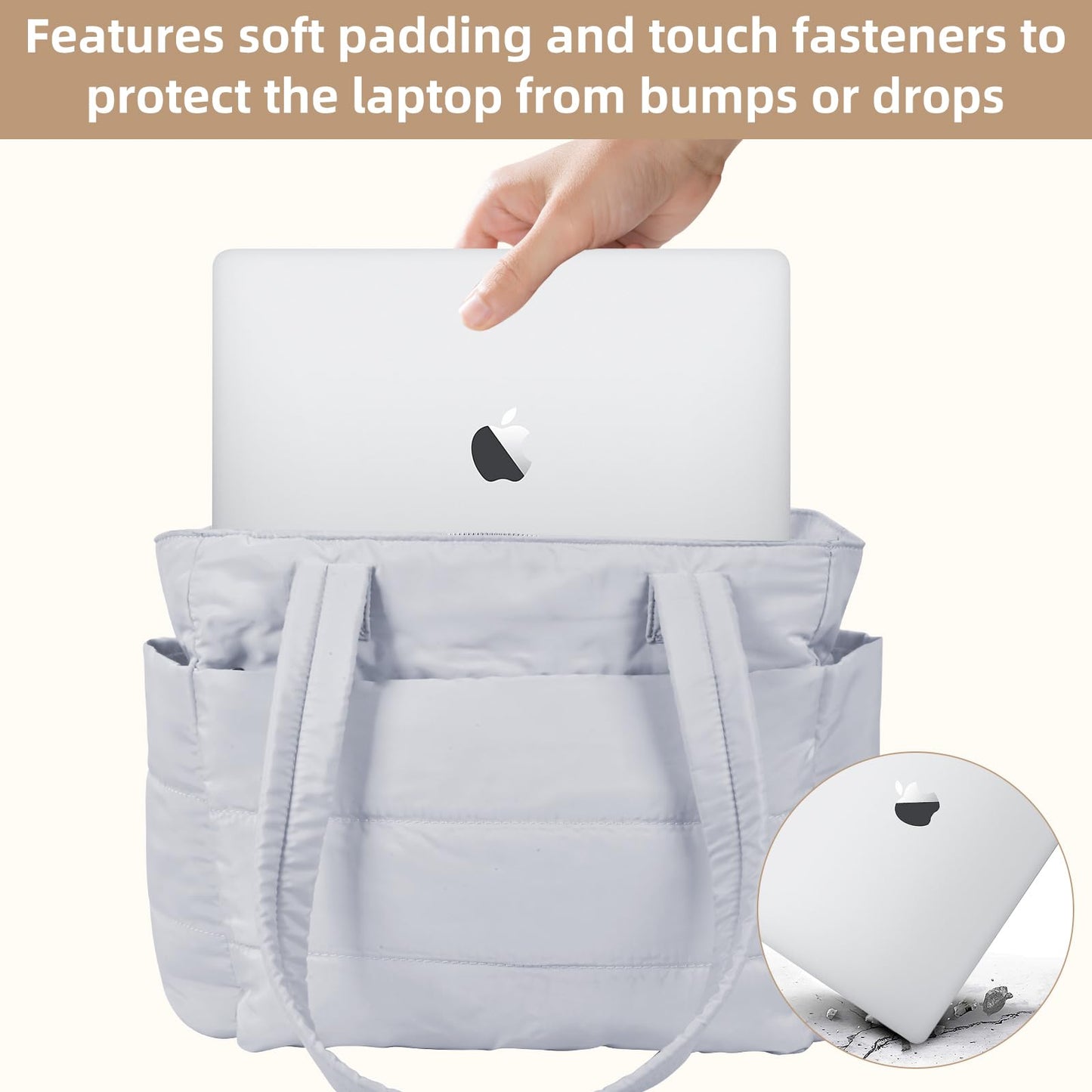 keppesring Tote Bag for Women,single shoulder handbag,with partition and zipper ladies handbag,suitable for travel,work Sport(Light Grey)