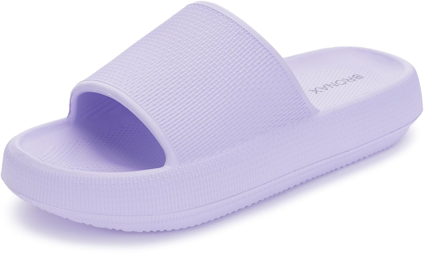 BRONAX Slides for Women Lavender Pillow Slippers Summer House Home Shoes for Ladies Female Sandals Non-Slip Size 7Comfy Cushioned Thick Sole 37-38 Light Purple