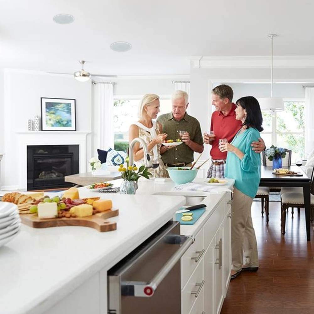 Herdio 4” HCS418 160 Watts 2 Way Flush Mount in Ceiling in Wall Passive Speakers Great for Bathroom, Kitchen,Living Room,Office(A Pair)