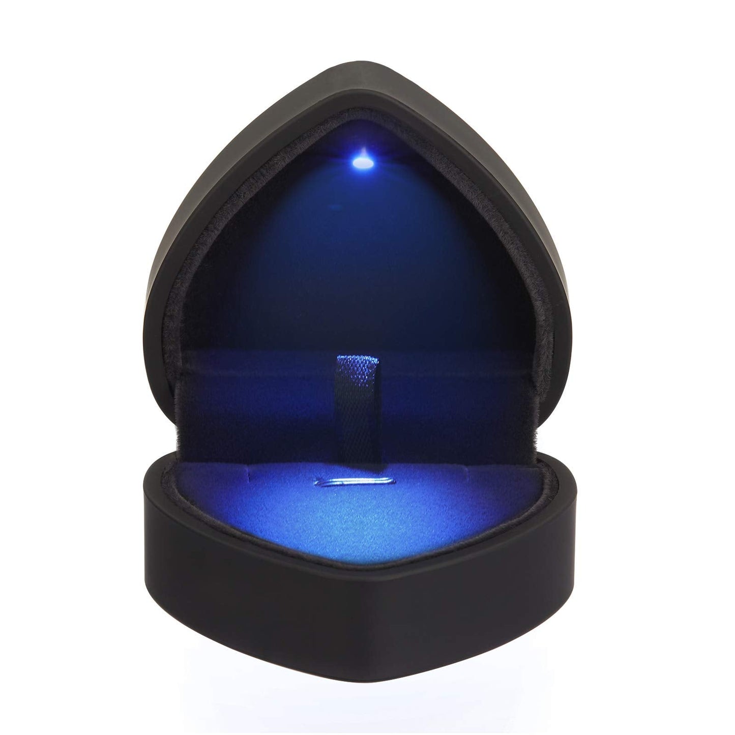 LETURE Heart Shaped LED Pendant Necklace Box, Jewelry Gift Boxes for Bracelet Bracelets, Small Jewelry Display with Light for Proposal Engagement Wedding Valentine's Day (Black)