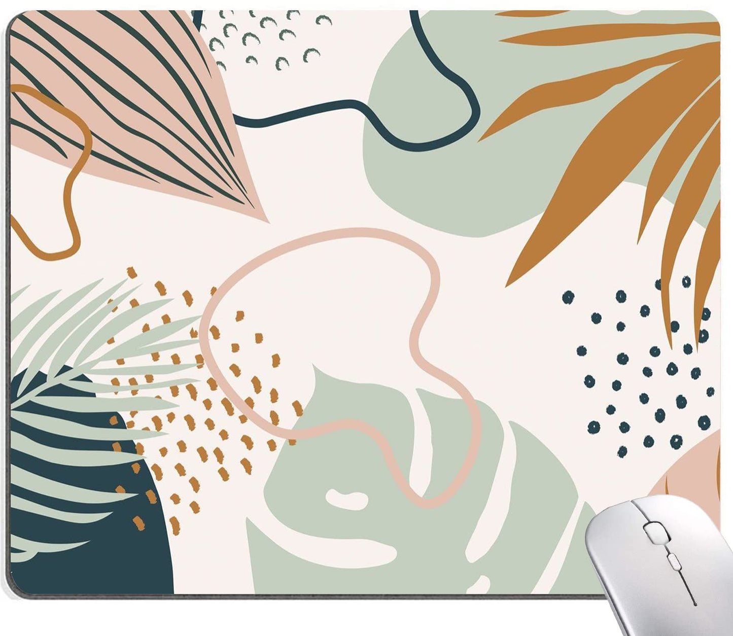 Mouse Pad, Cyan Blue Marble Mouse Pad, Washable Square Cloth Mousepad for Office Laptop, Non-Slip Rubber Base for Wireless Mouse for Computer Desk