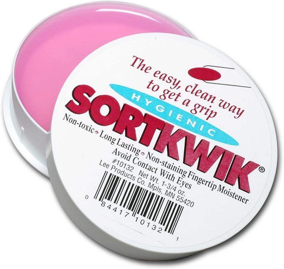 LEE 10132 Sortkwik Fingertip Moisteners, 1 3/4 oz, Pink, Sold as 6 Pack