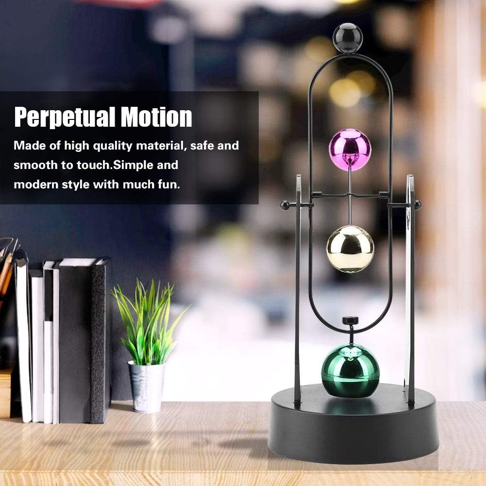ZJchao Perpetual Motion Machine, Electronic Swinging Model, Art Craft Decoration Perpetual Motion Swing Balance Balls Office Desk Science Ornament Home Decor Gift(No Batteries Included)